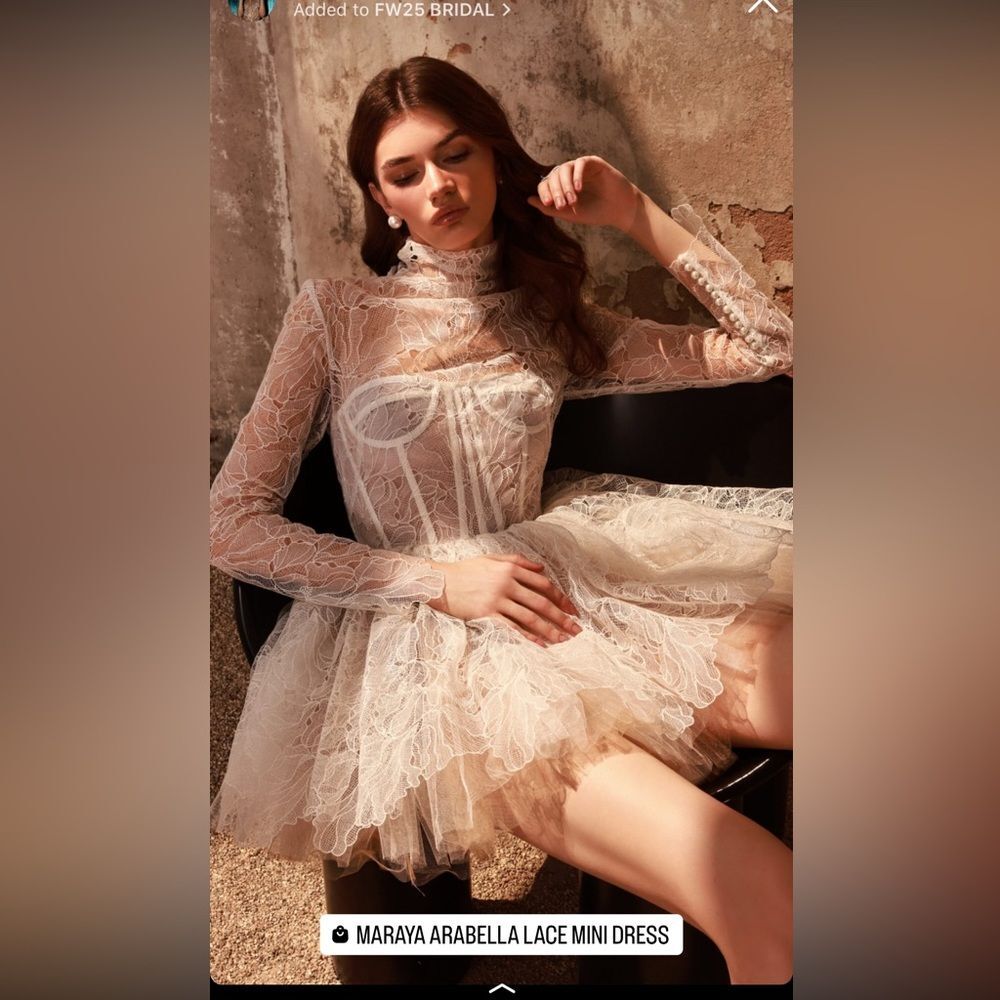NWOT Maraya Arabella Lace Mini Dress in WhiteBronx and Banco
